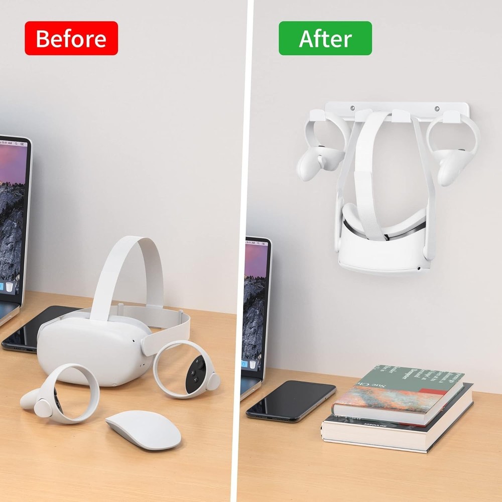 Sturdy VR Headset Wall Mount Hook for All Major VR Systems – Easy Installation