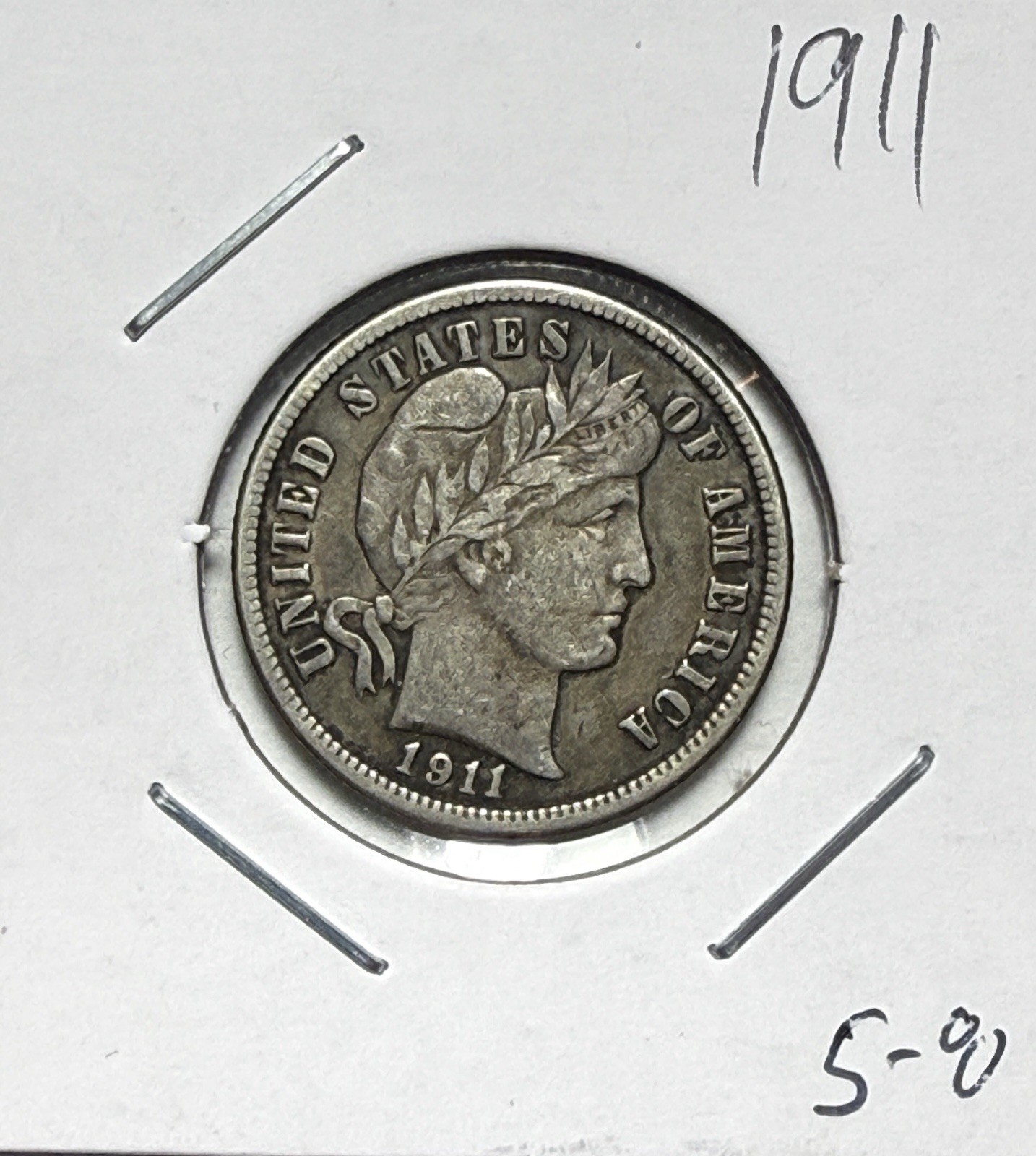 1911 Barber dime - Free Shipping - (5-8)