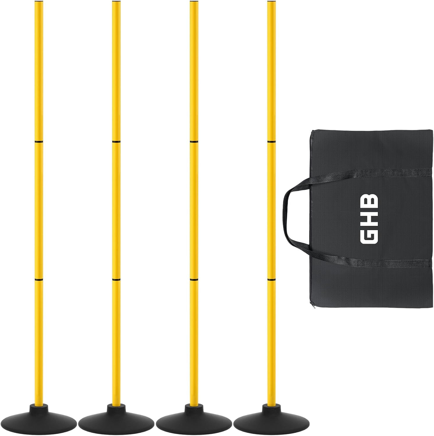 Agility Poles 4 Pack 50" Sports Soccer Training Poles,Detachable Speed Training