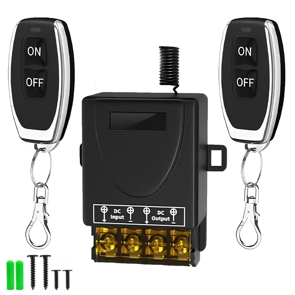 12V Remote Control Switch Wireless,Low Voltage DC 12V-72V 30A RF Relay Switch...