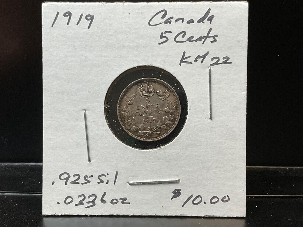 1919 Canada 5 Cents