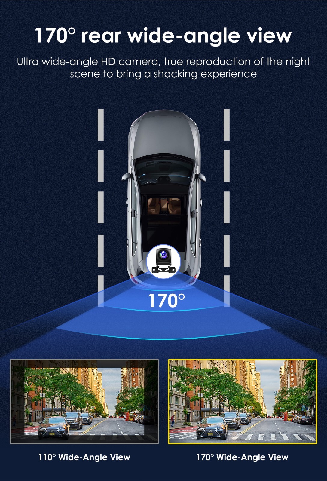 CCD HD 170° Night Vision Car Rear View Reverse Backup Parking Camera Waterproof