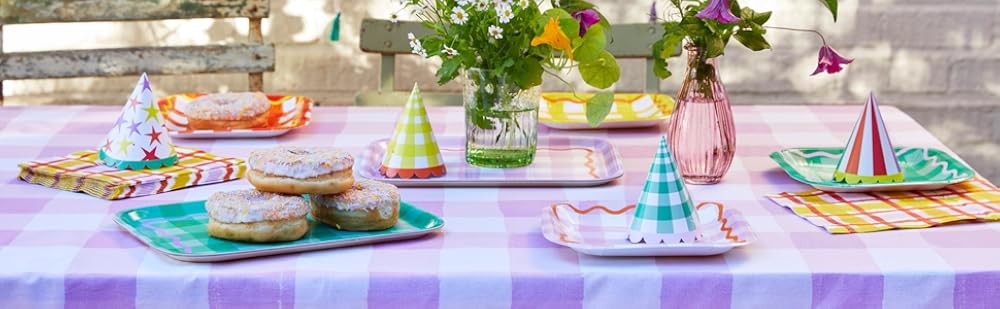 Gingh Square Disposable Strong Party Plates Colourful