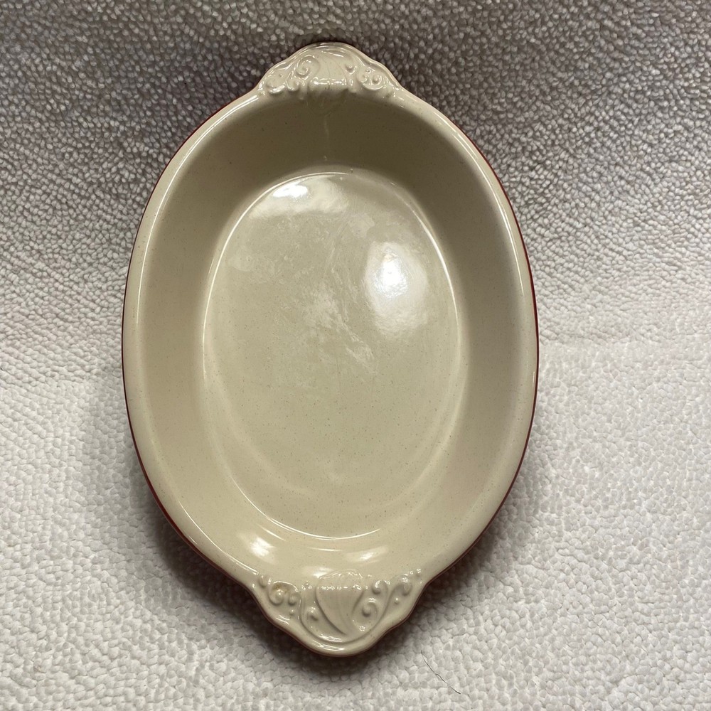 Pfaltzgraff Weir In Your Kitchen Red Ceramic Oval Baking Dish With Handles