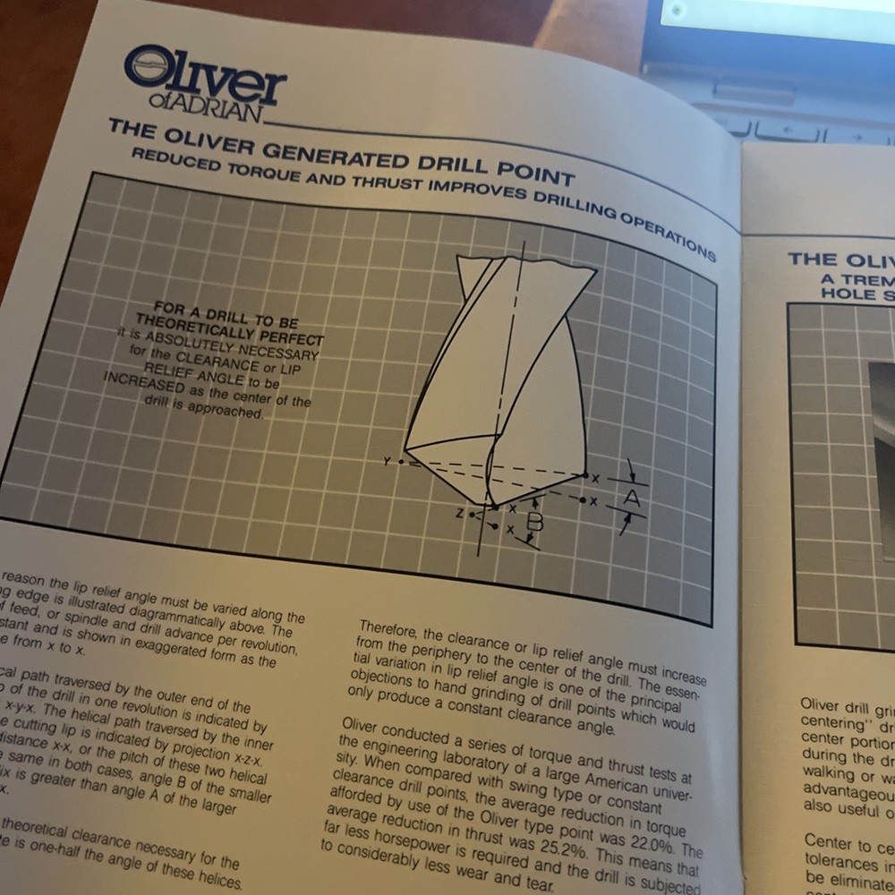 Oliver Drill Pointers/Point Thinners/Point Checking Gages Sales Brochure