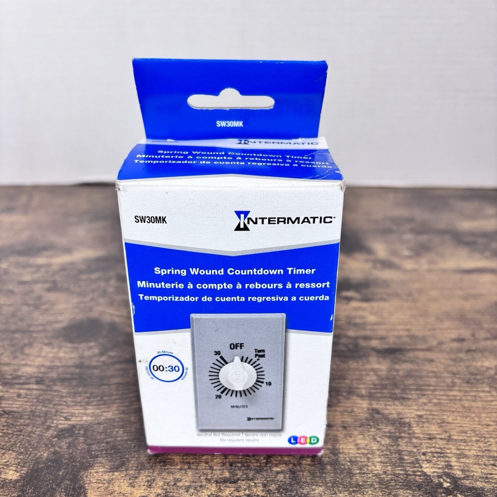 Intermatic SW30MK Spring Wound Countdown Timer 30 Minute Wall Switch Open Box