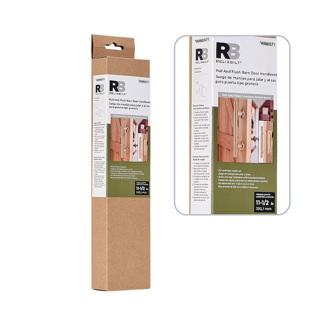 RELIABILT Soft Gold Indoor Single Barn Door Handle