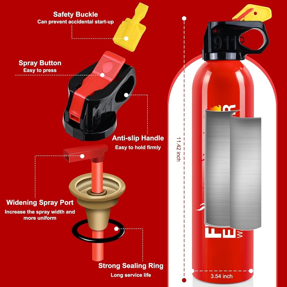 Fire Extinguisher for Home - 2pack Car Fire Extinguisher with Wall Mount, Small