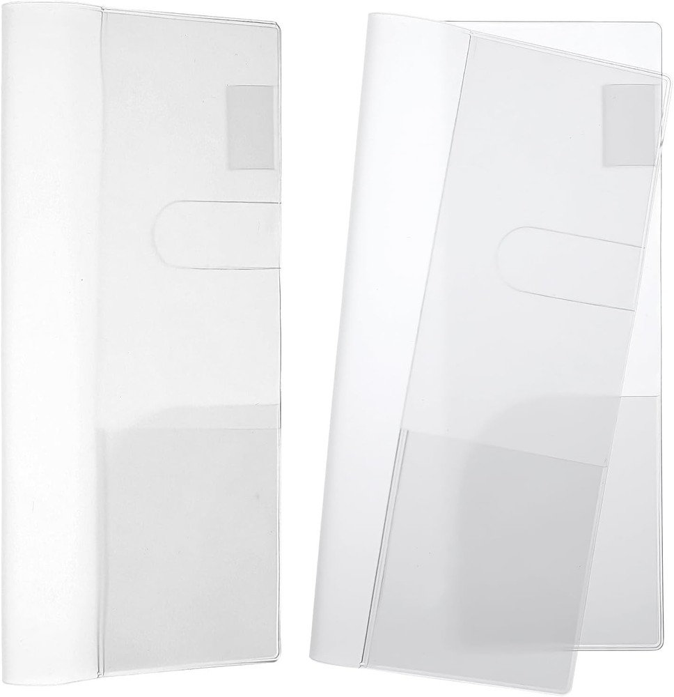 2-Pack Transparent PVC Book Covers for Notebooks & Planners