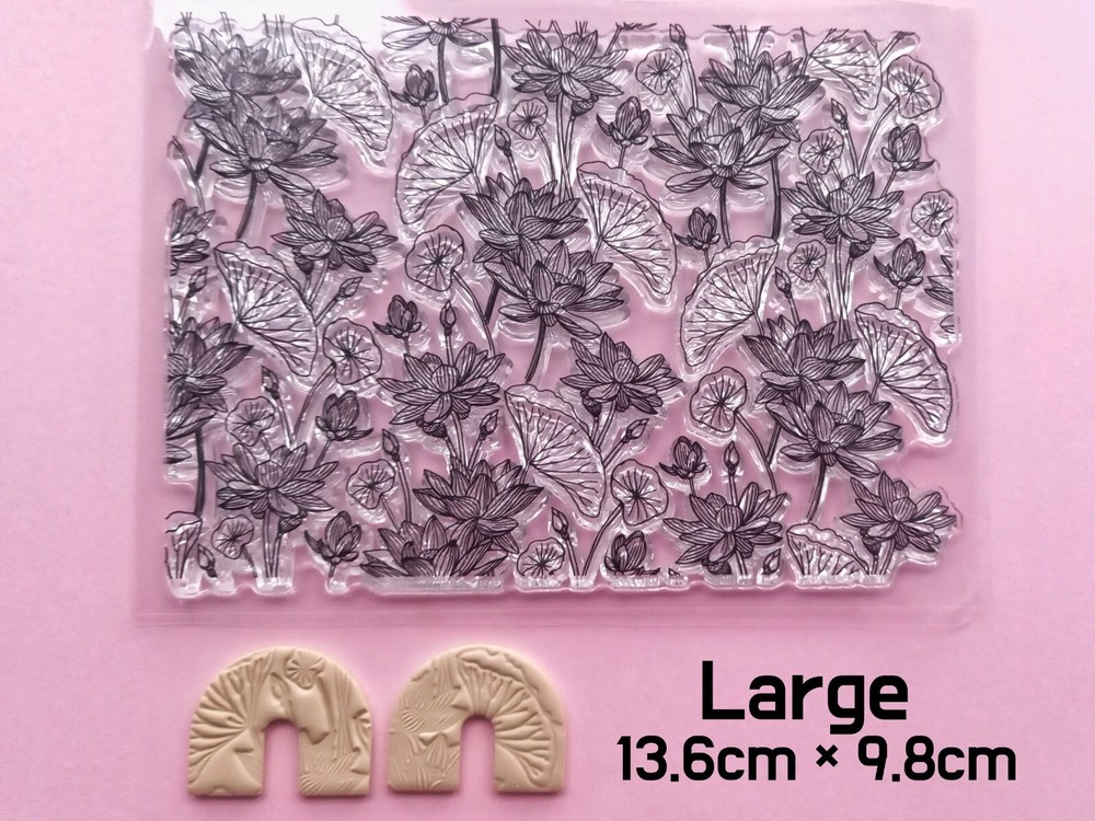 Ginkgo Lotus Pattern Texture Mats for Polymer clay | Imprint pattern stamps