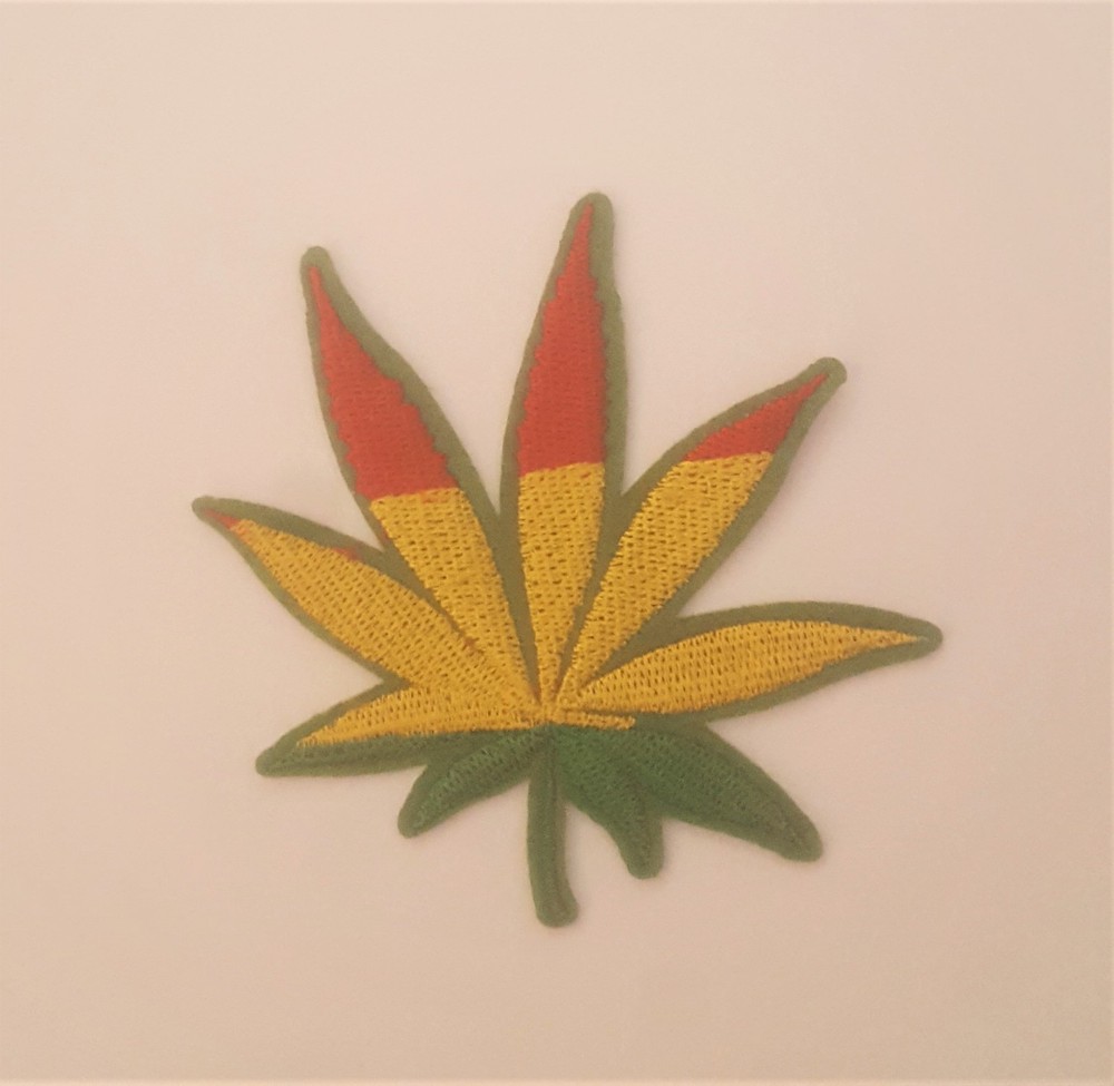 Pot Leaf RASTA 3" Multi-color Embroidered Iron on/ Sew on Patch