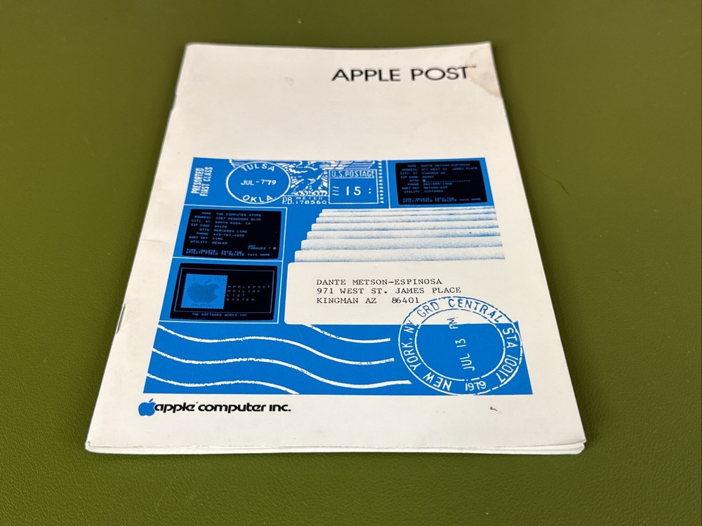 Vintage 1979 Apple Computer Inc, Apple Post Manual Brochure, Software Works