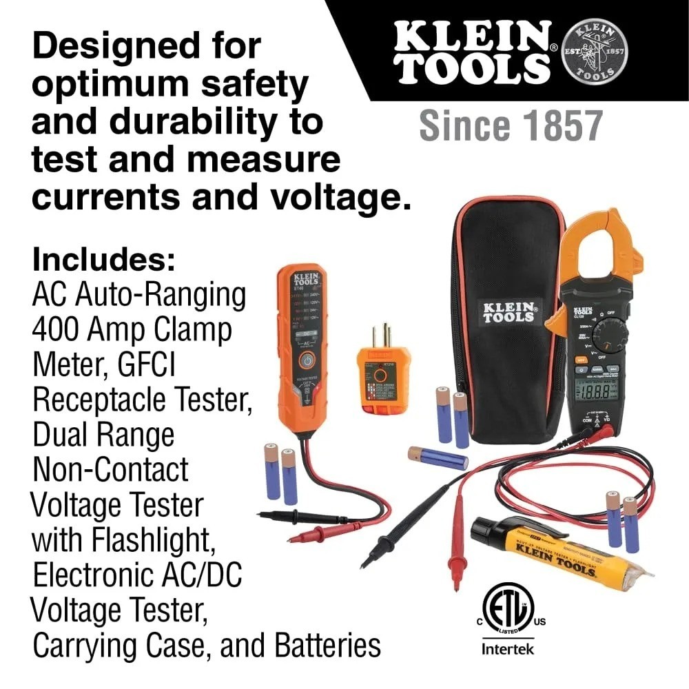 Klein Tools CL120VP 3-Piece Electrical Voltage Test Kit w/ Clamp Meter