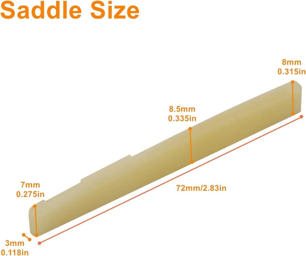 Unbleached Bone Guitar Bridge Saddle & Nut Set