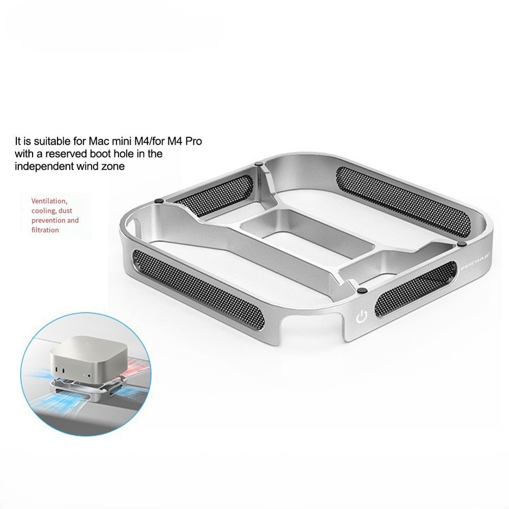 Dustproof Cooling Stand for Mac-Mini-M4: Enhanced Ventilation & for Protection!