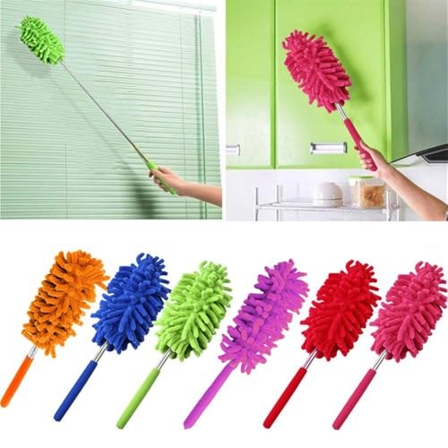 Microfiber Mini Duster Cleaning Brush Dust Cleaner Hand Duster Extendable Green