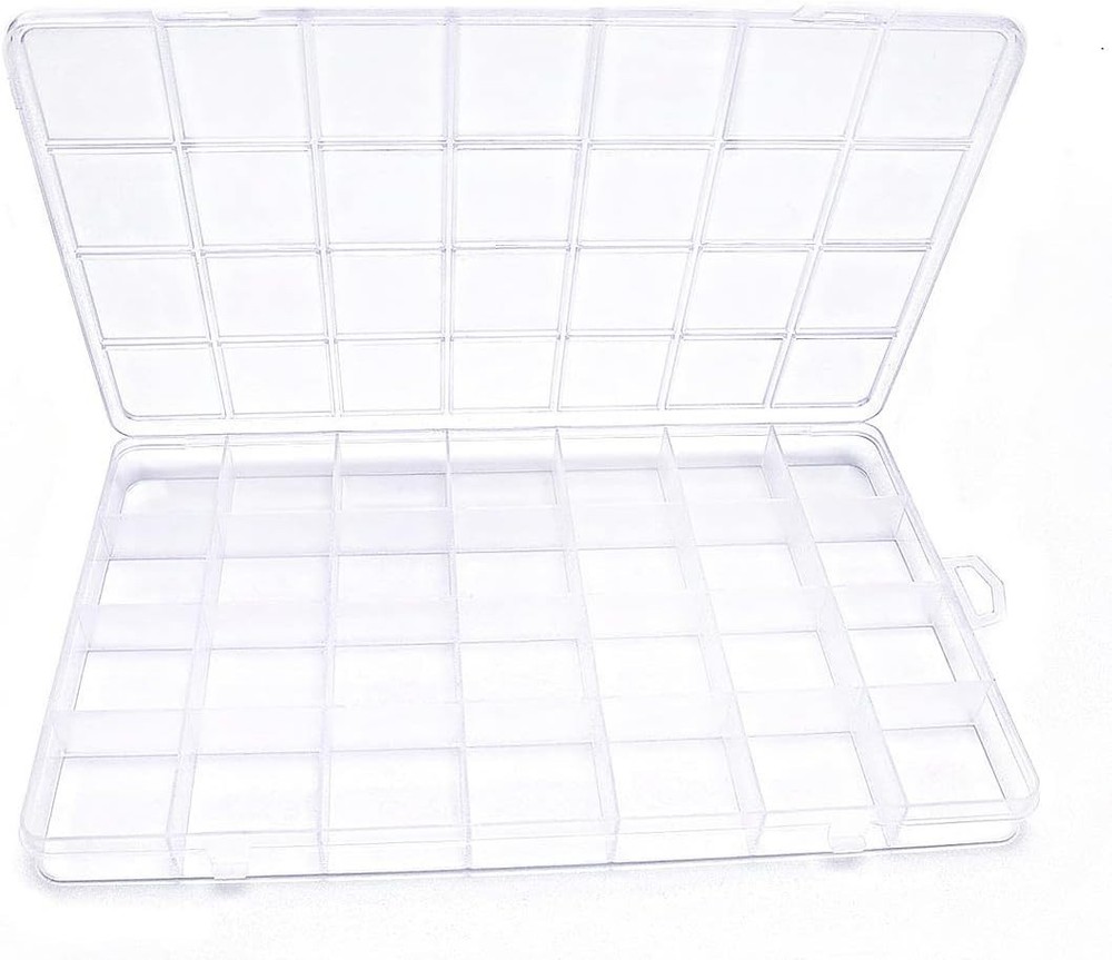 Durable 28-Compartment Bead Storage Box - Lightweight & Stylish Organizer