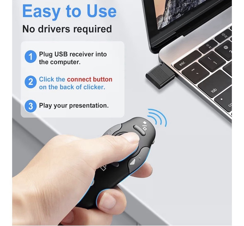 Laser Pointer Power Point Presentation Remote Control Wireless USB PPT Presenter