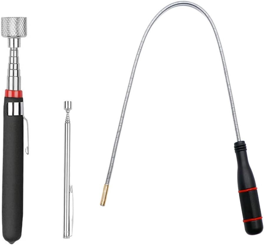 3 Pack Telescoping Magnetic Pick-Up Tools Extendable Bendable Stick