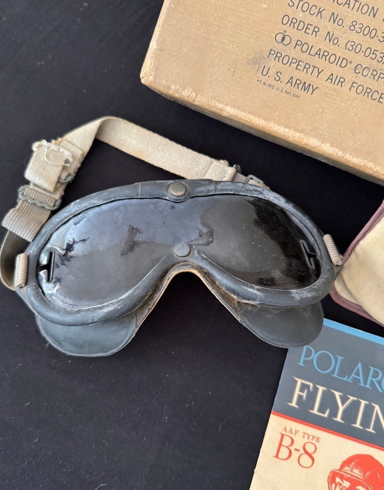 U.S. Army - Property Air Forces - Polaroid Flying B-8 Goggle - Original Box