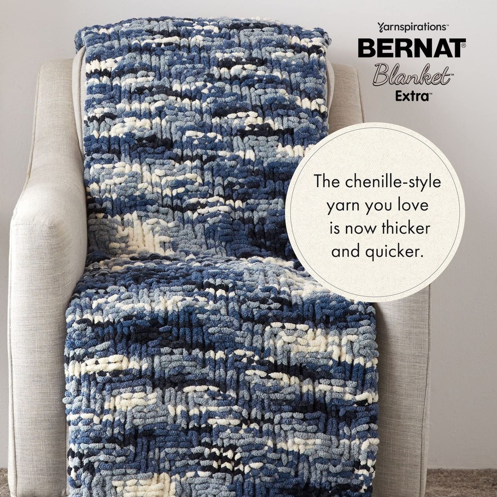 Bernat Blanket Extra Jumbo Yarn 2 Pack White Heavyweight Polyester Chenille