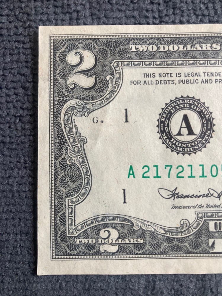 1976 $2 Two Dollar Bill - VERY RARE DOUBLE ALIGNMENT AND MISCUT ERROR
