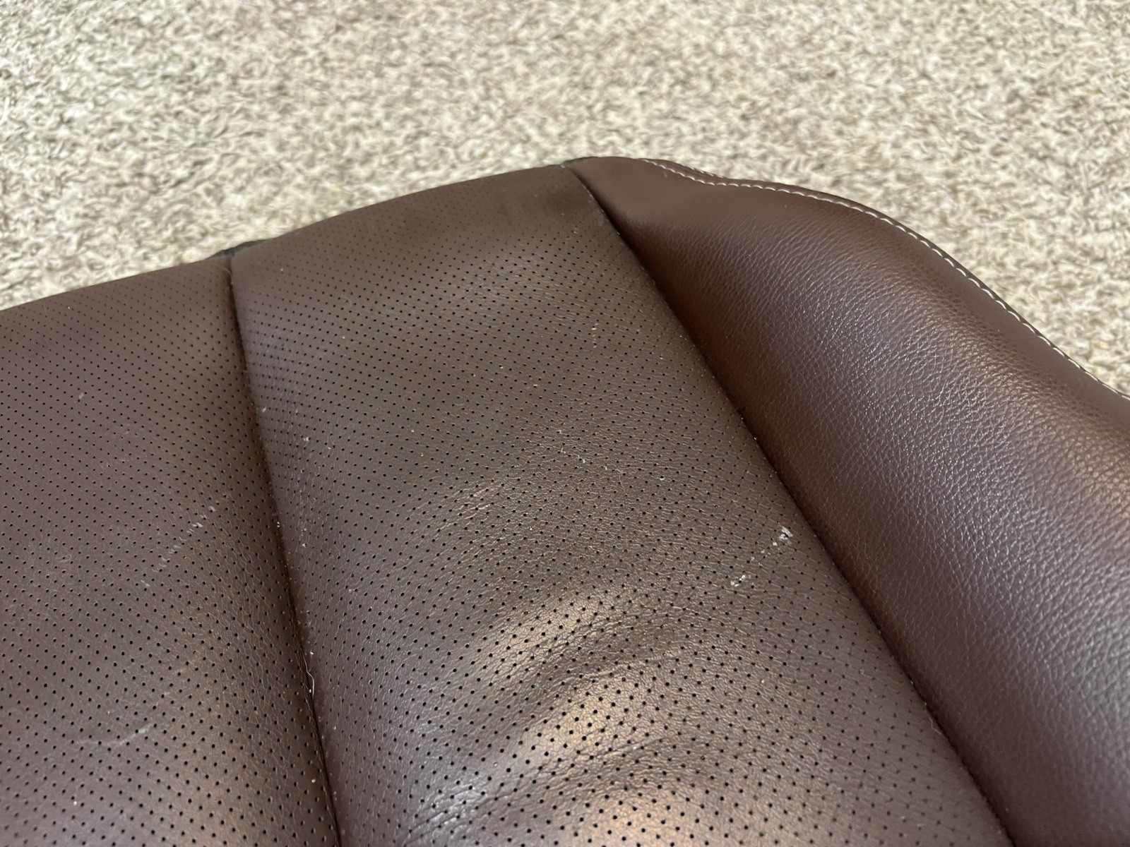 13 - 14 Subaru Outback Passenger RH Saddle Brown Lower Seat Bottom Leather Cover