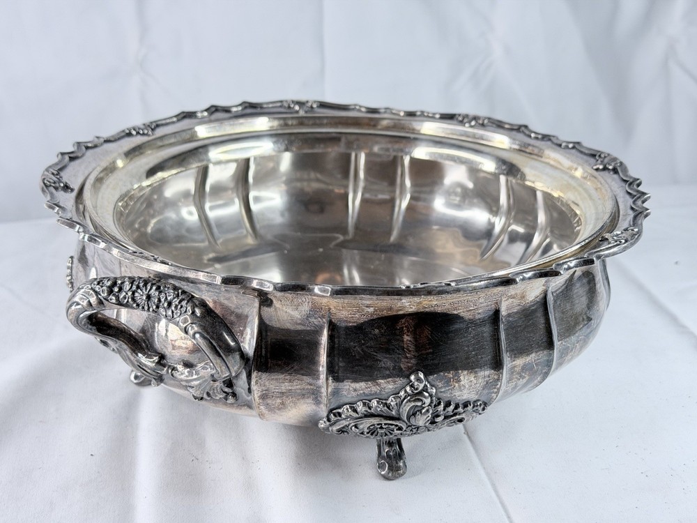 Antique Meriden Silver Plate Co Quadruple Plate Footed Centerpiece Bowl 2249