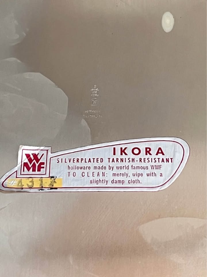 WMF-IKORA SILVER PLATE OVAL SERVING TRAY BRUSHED FINISH GERMANY