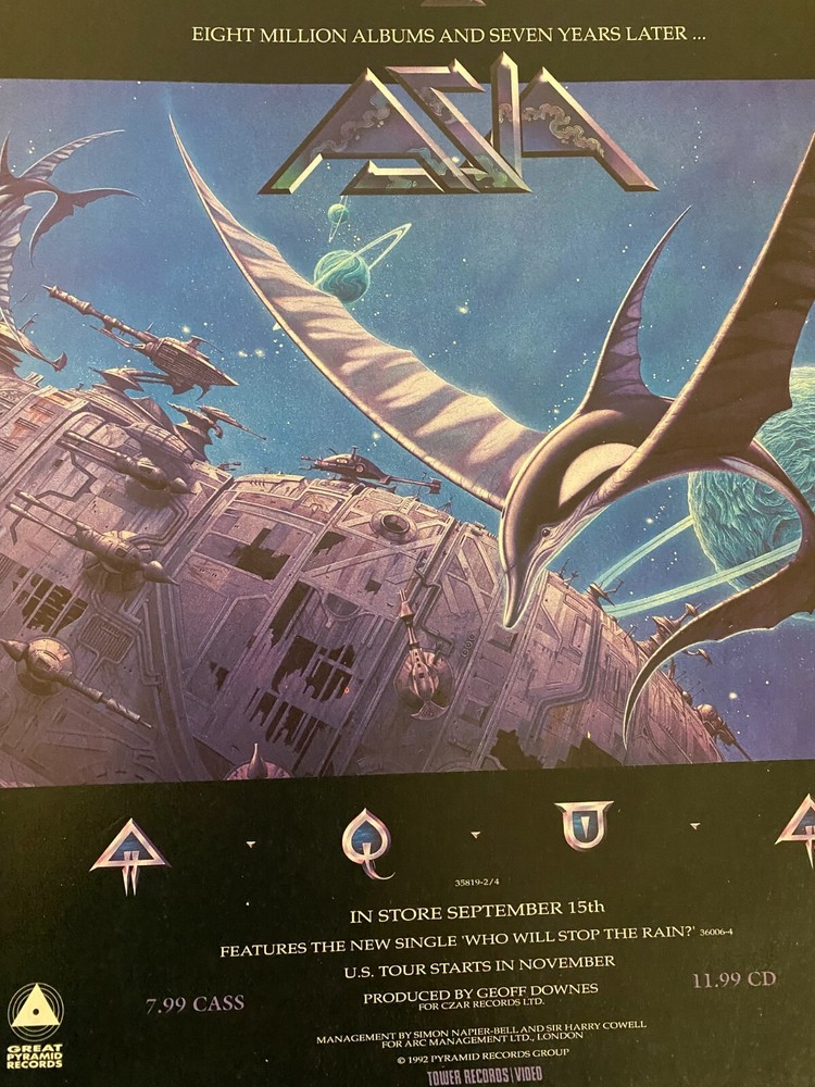 Asia, Aqua, Full Page Vintage Promotional Ad