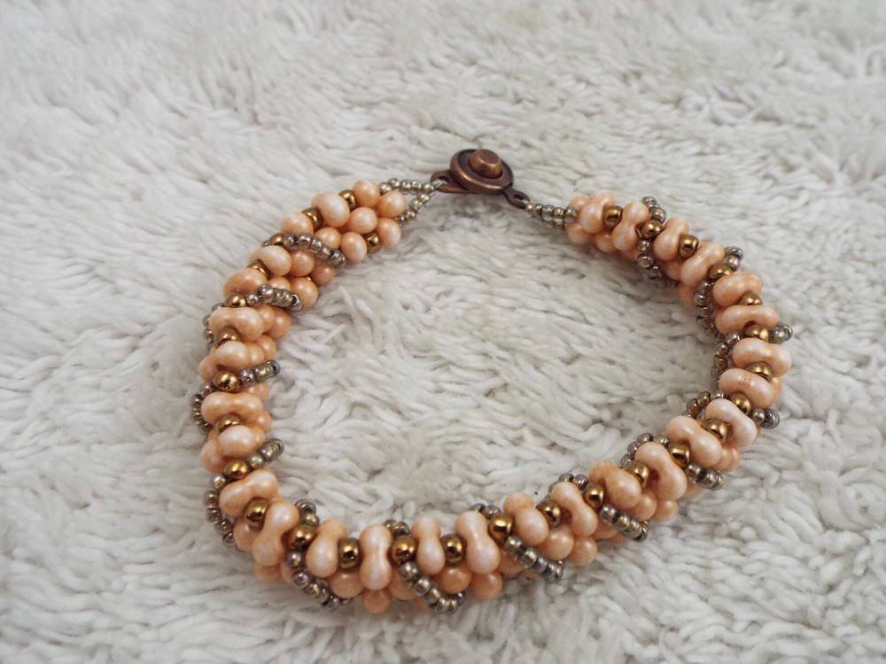 Copper Peach Bead Bracelet