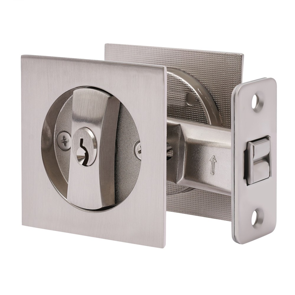 Cavity Sliding door Lock Privacy Function Entry lock Silver Square