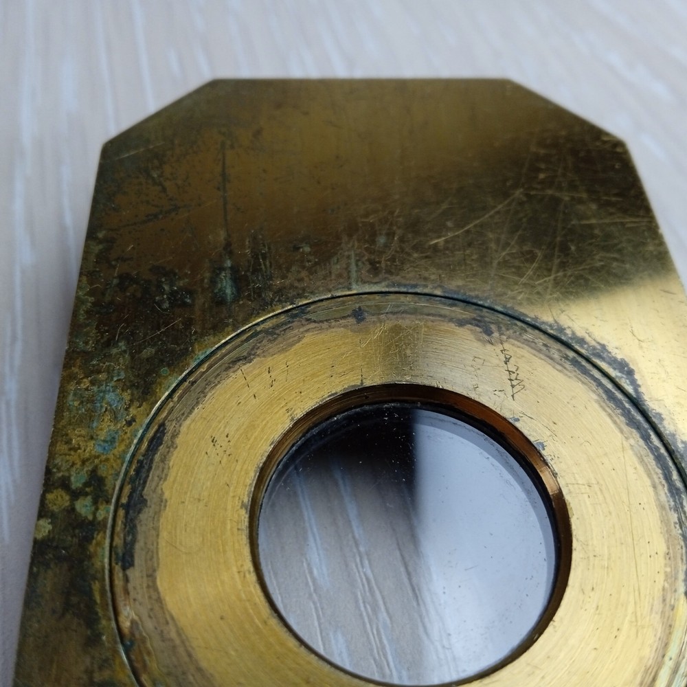 ANTIQUE BRASS COMPRESSORIUM SLIDE STAGE UK MICROSCOPE PART #0202