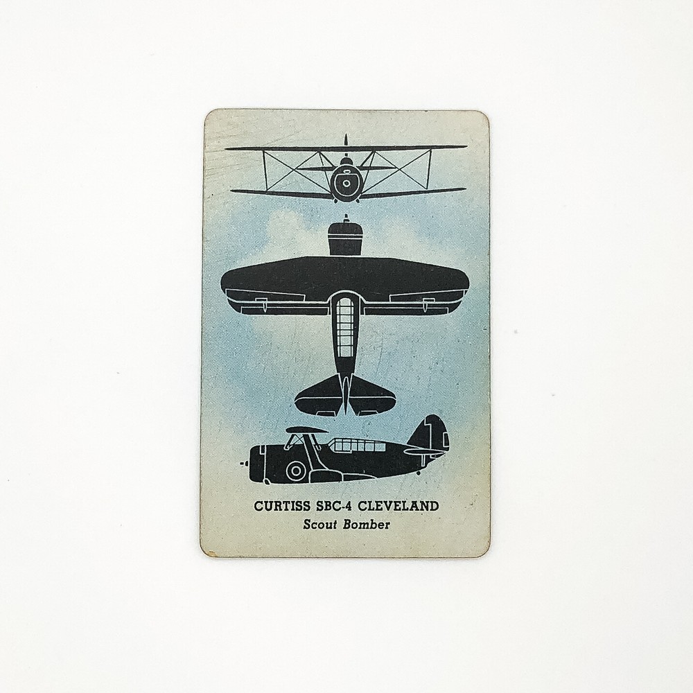 WW2 Airplane Identification Flash Card Curtiss SBC-4 Cleveland Scout Bomber Y