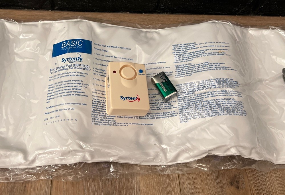 Syrtenty Bed Alarm Alert System & Long Term Sensor Pad & Pager NEW