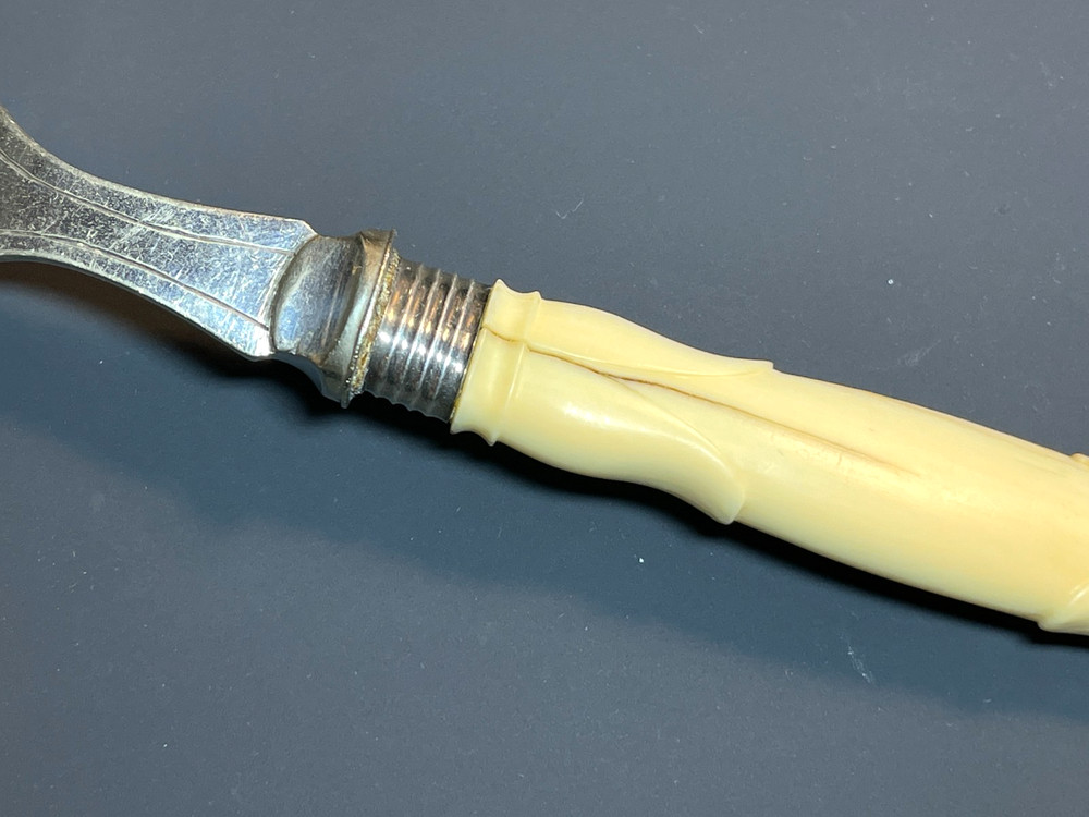 Antique Victorian Silver Plate Serving Fish Knife & Fork Set