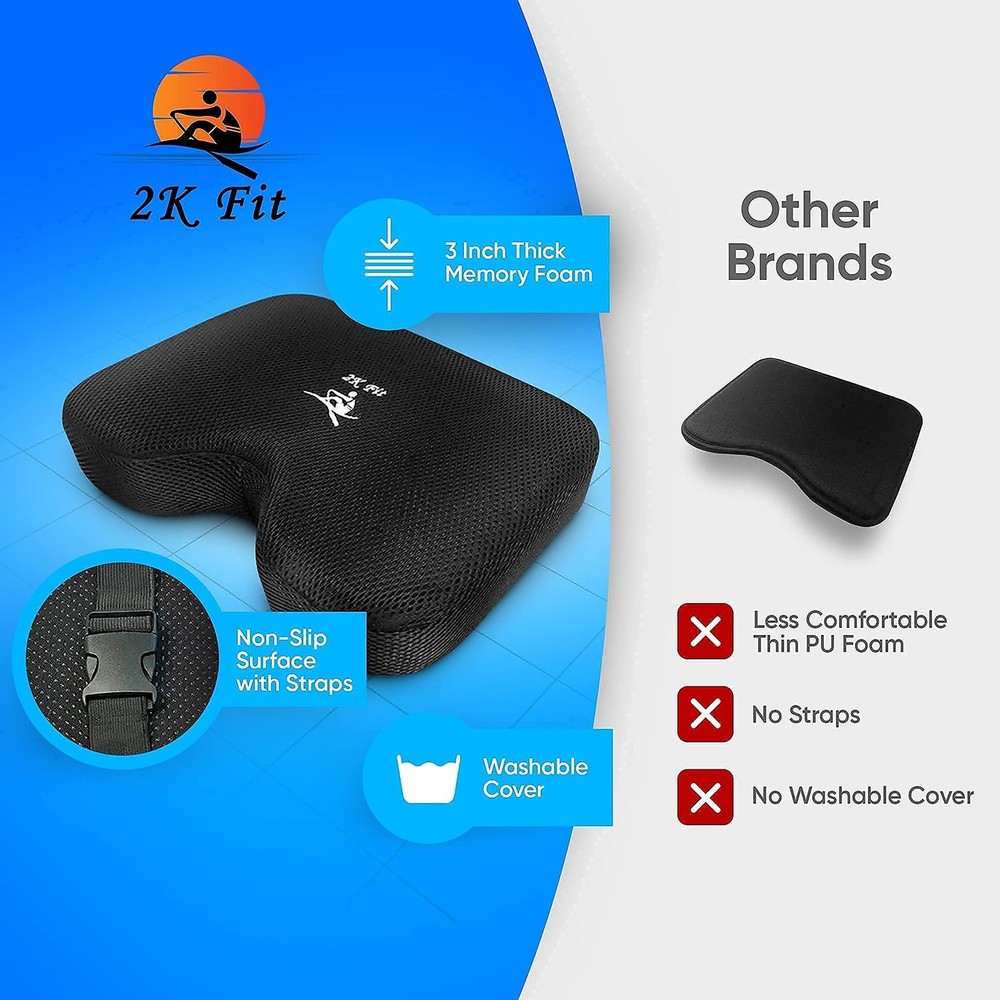 Rowing Machine Seat Cushion (Model 2) for The Concept 2 Rowing Machine with C...