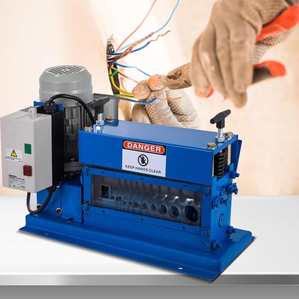Cable Wire Stripping Machine 18 AWG - 1" OD Wire Range, Portable Powered Wire...