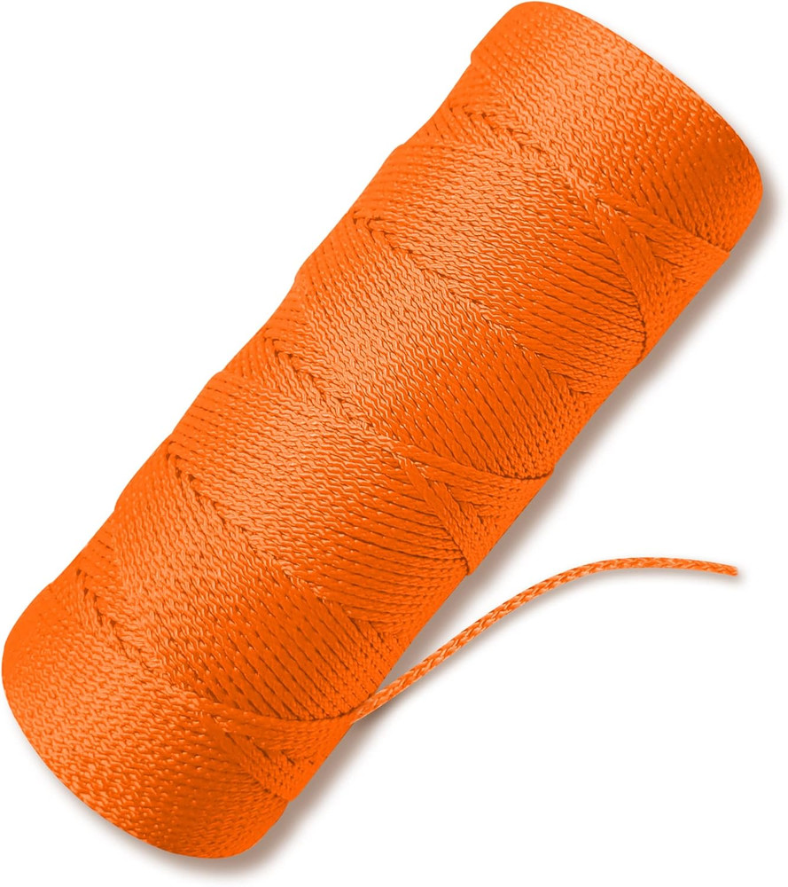 Orange Mason Line String Line - #18 Braided Nylon String - 250 Ft Length - Nylon