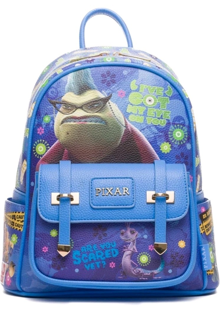 Disney Pixar Monsters Inc. Roz Got My Eye On You 11" Vegan Leather Mini Backpack