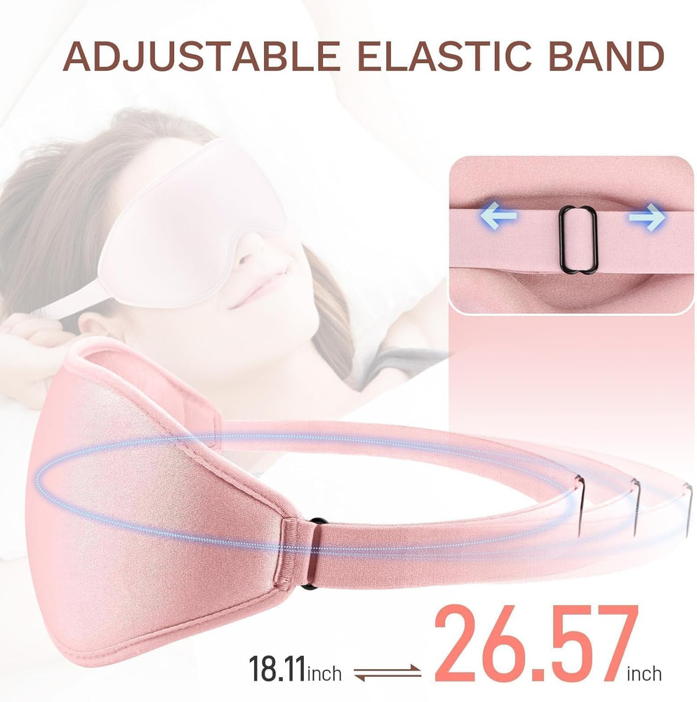 99% Light Blocking 3D Sleep Mask – Zero Pressure Eye Cover with Adjustable Strap