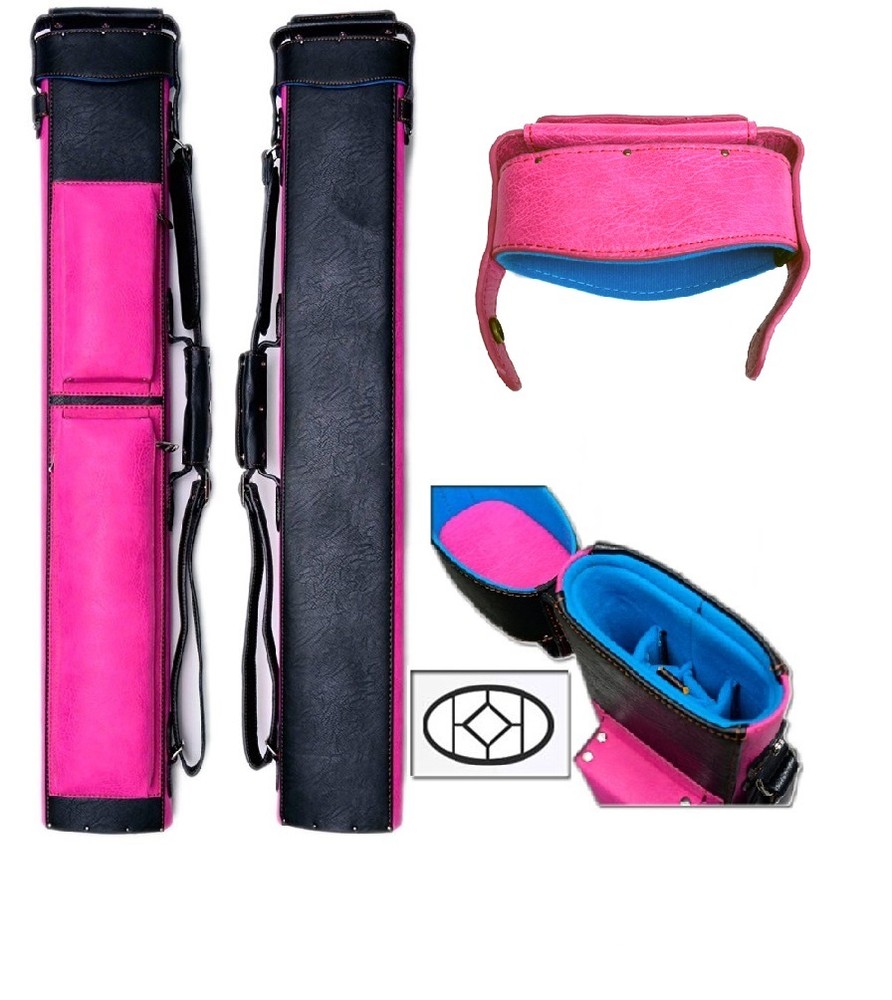 Delta 2x5 PINK Transformer Case - Memory Foam - Leather Cue Case