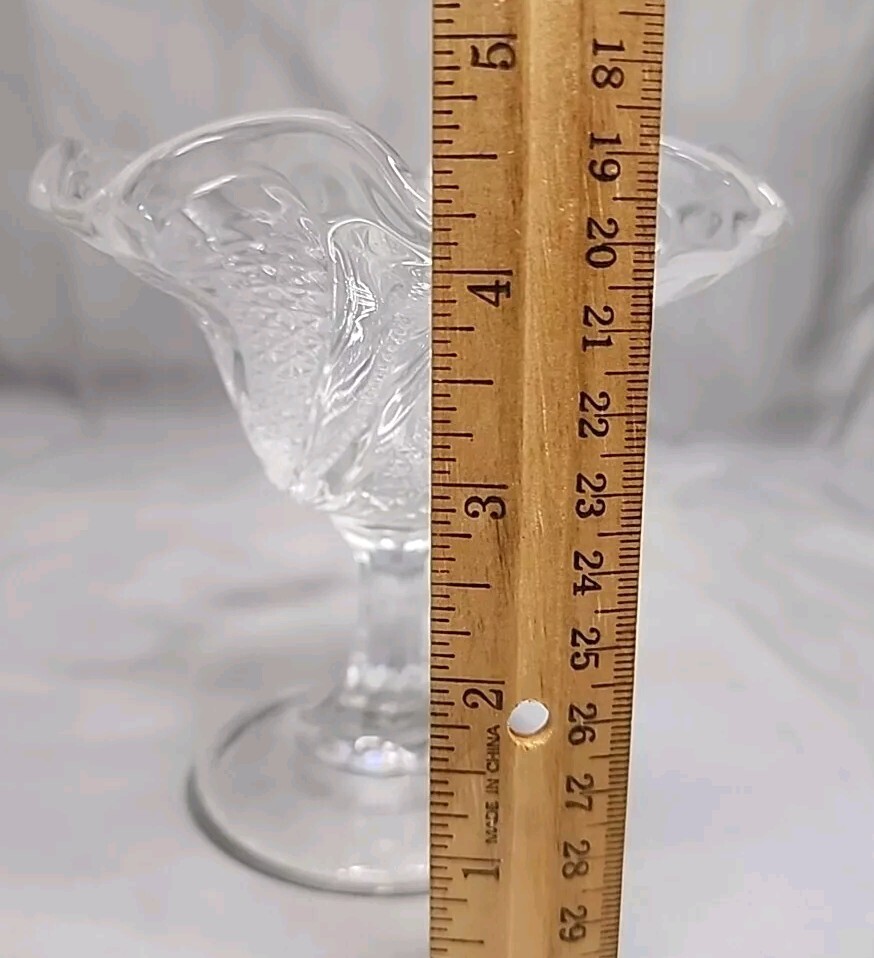 Clear Glass Jelly Compote with Star Pattern Candy Nut Dish Stemware