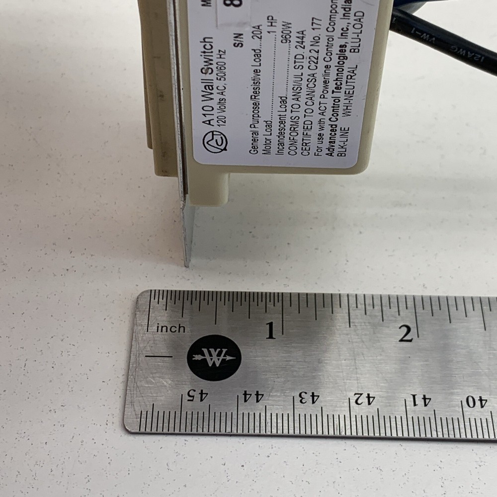 Advanced Control Technologies RS114I A10 Wall Light Switch 20A 960W 120V Ivory