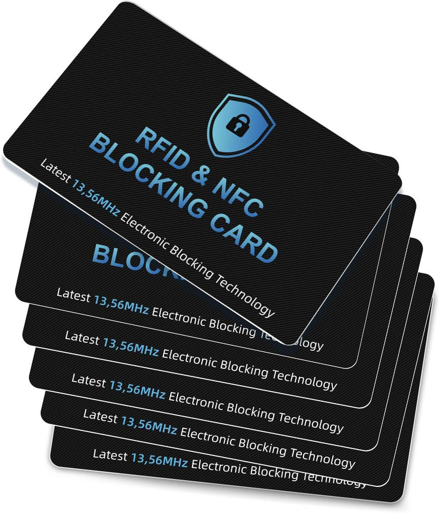 Updated Version-6 Pack RFID Blocking Cards Premium Contactless NFC Debit Credit