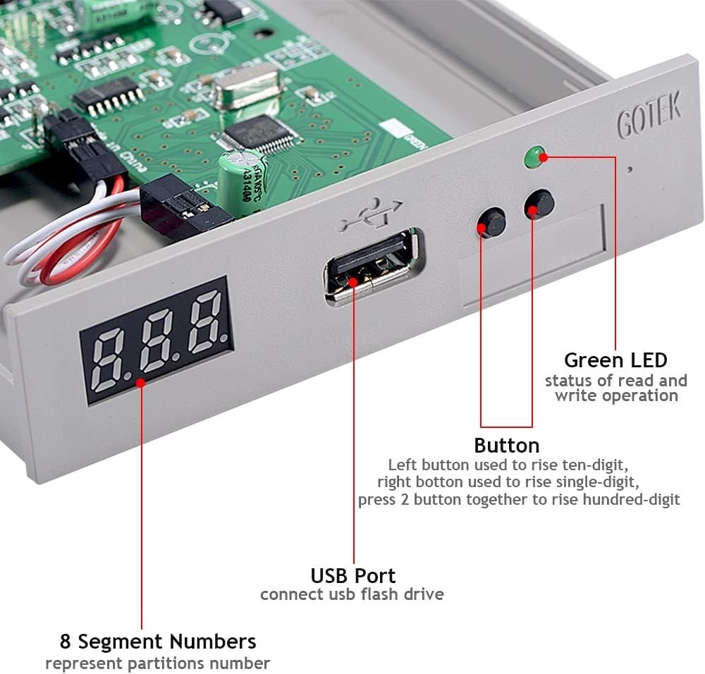Compact 1.44MB USB Emulator for 3.5 Inch Floppy Drives - Efficient Data Transfer