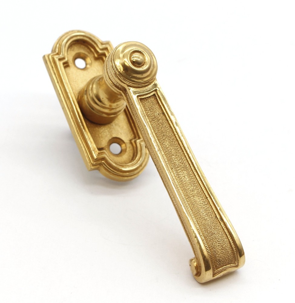 French Gilded Brass Dummy Lever Door Handle Set