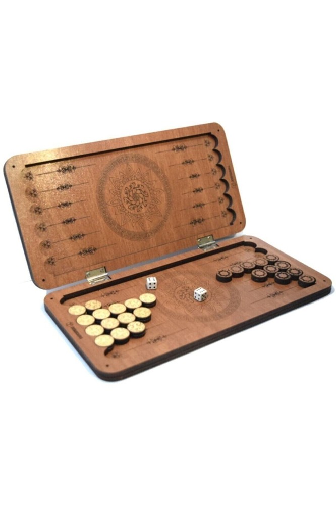 Exclusive Luxury Board Game. Handmade Mini Backgammon Set.