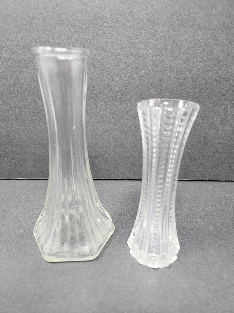 2 Glass Bud Vases
