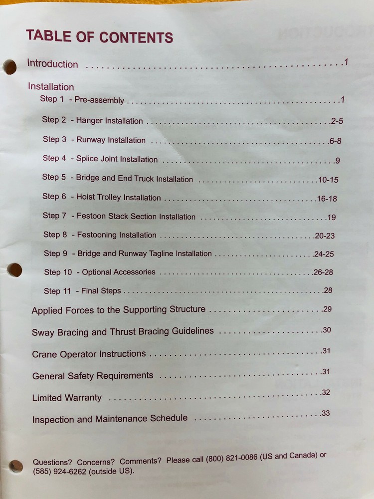Gorbel 2007 #33 Installation Operation + Maintenance Manual